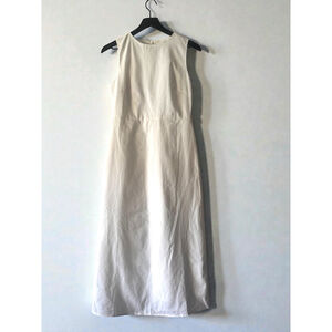 Commense Linen Blend Sleeveless Midi Dress Cream Size S NWT Missing Sash